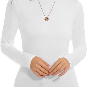 Stylish Women's XX-Large White Long Sleeve Mock Turtleneck - Fashion Basic